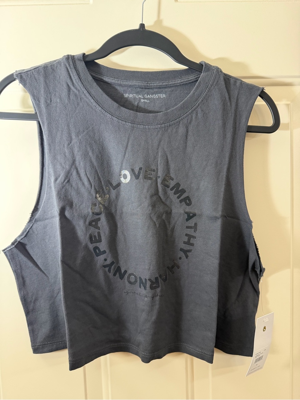 Spiritual Gangster Love Empathy Harmony Crop Muscle Tank Women’s XSmall NWT 0400